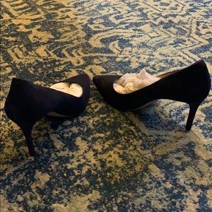 Brand new never worn navy blue suede pumps.